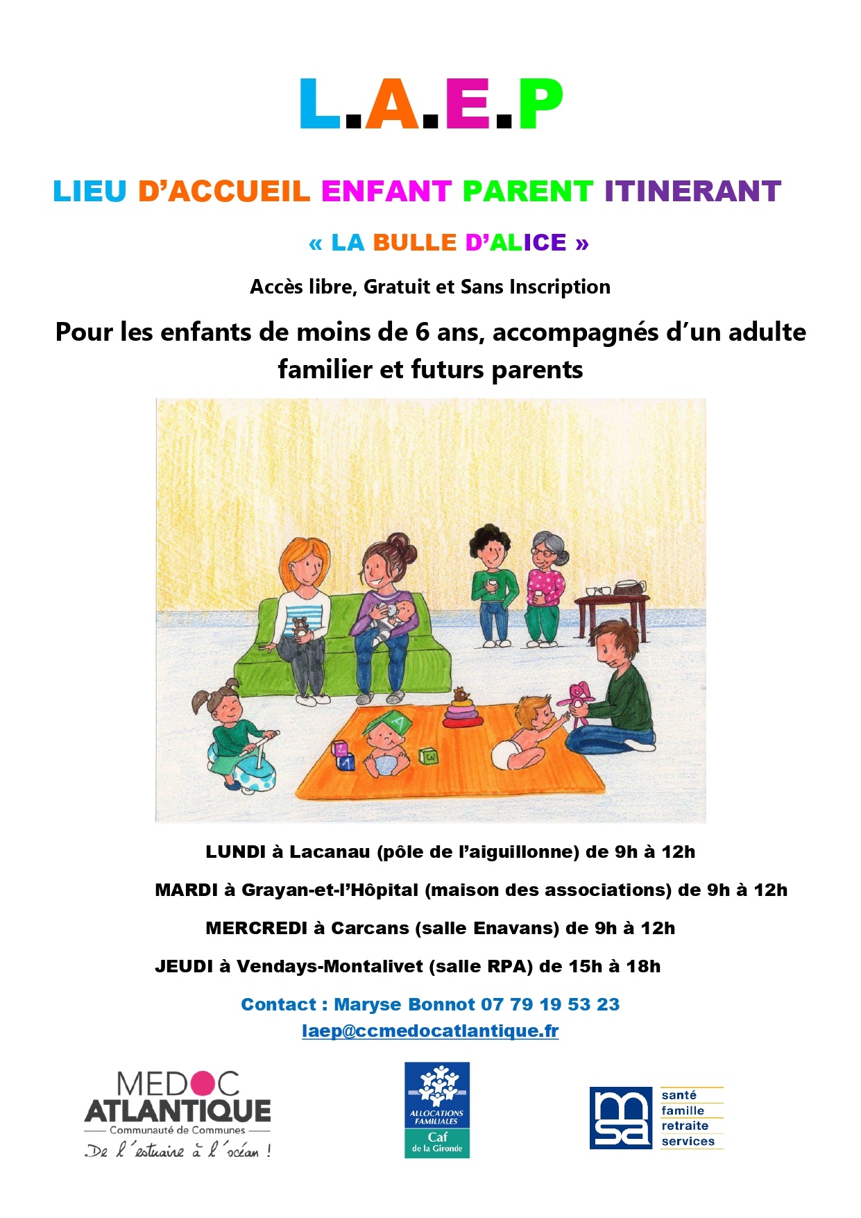 Fermeture du Lieu d'Accueil Enfants/Parents pendant les vacances - La  Pépinière